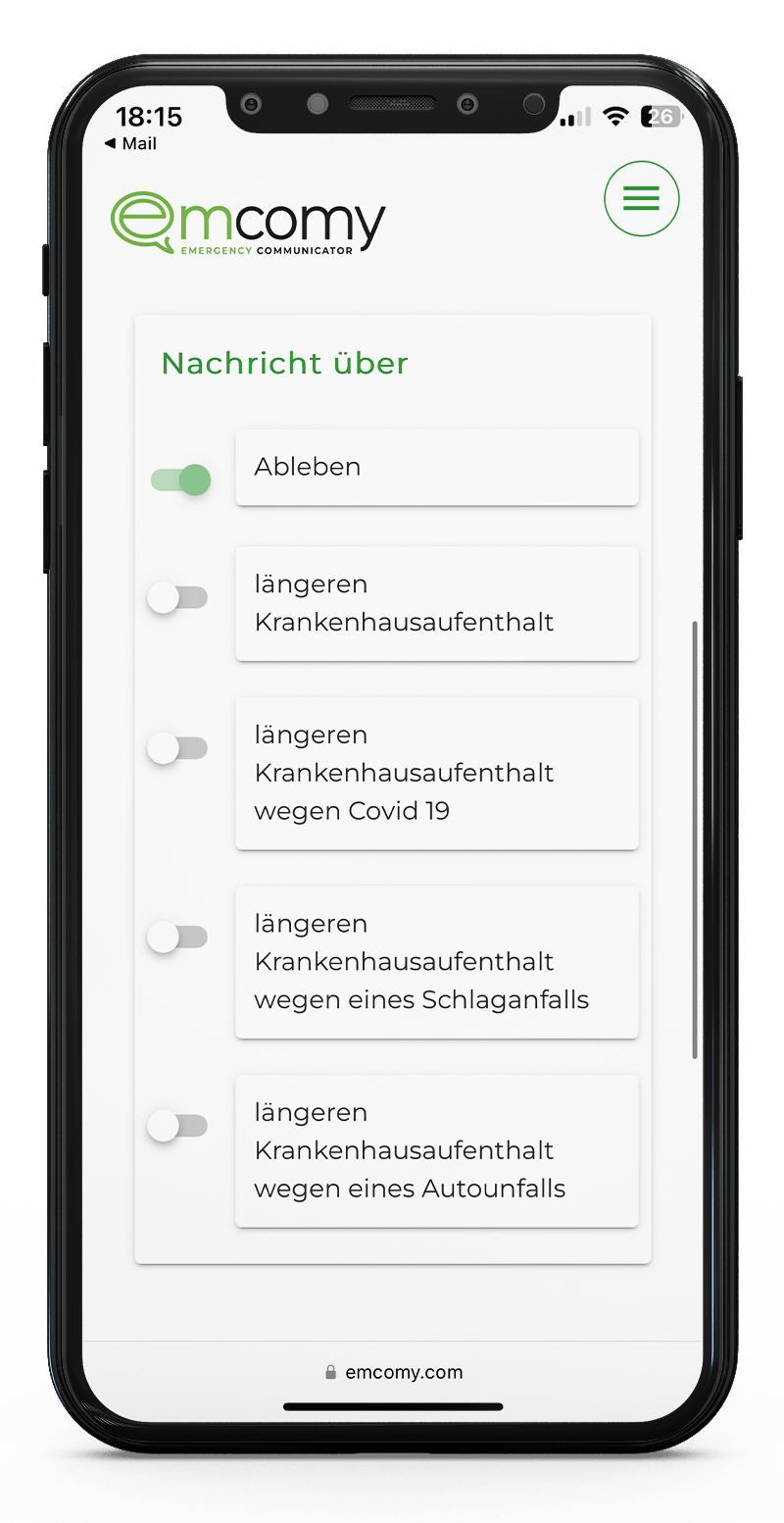 Die Auswahl der Benachrichtigungen