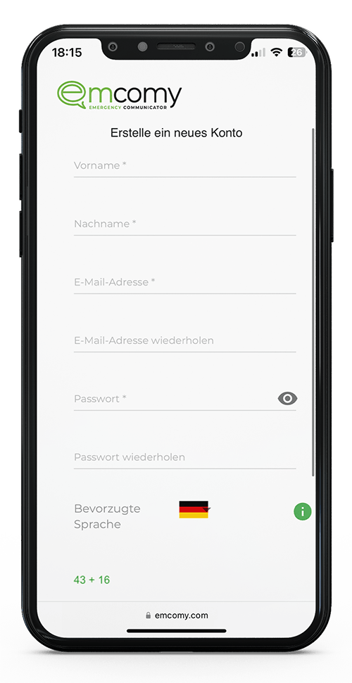 Smartphone Mockup von Registrierungsprozess
