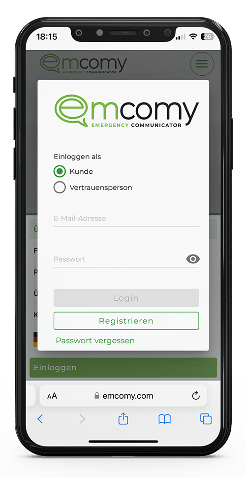 Der Login nach der Registrierung